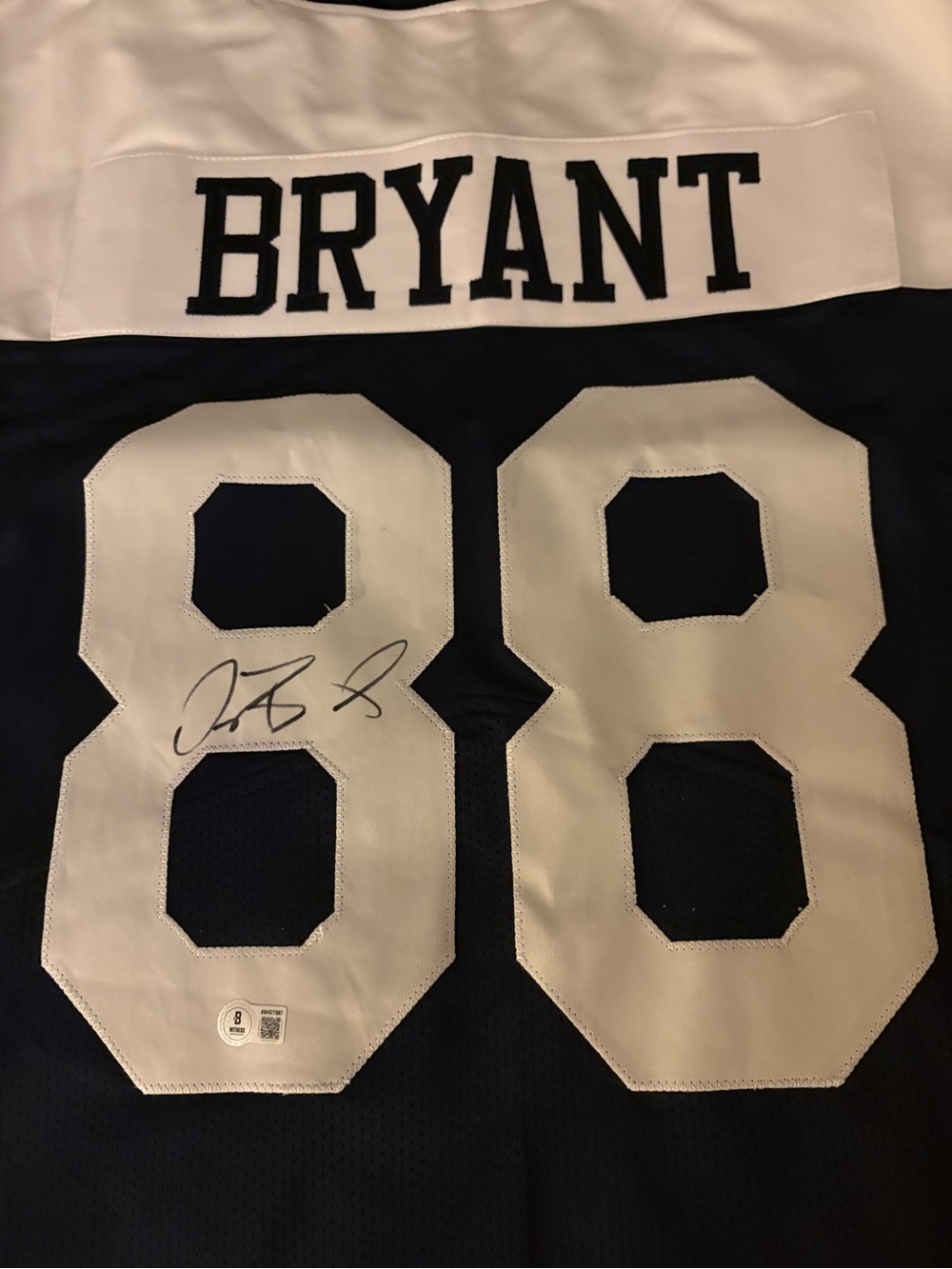 Bryant #88 Navy and White Men’s Jersey - Autograph Detail